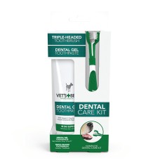   Vet's Best Dental Care set dentalni gel 100g&zobna ščetka s trojno glavo