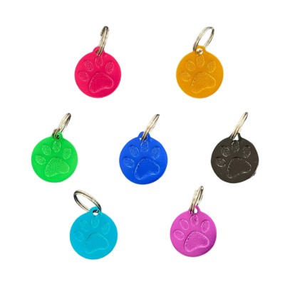 OBESKI ZA PSE Z IMENOM - ALU KROG MALA TAČKA MIX BARVE 26X23MM